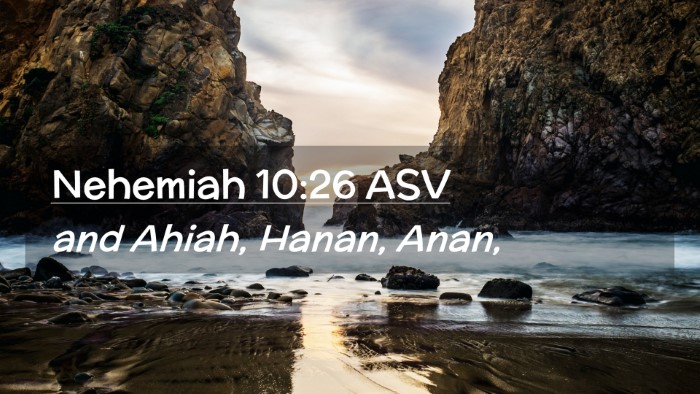 Picture 02 - Nehemiah 10:26 ASV Desktop Wallpaper - and Ahiah, Hanan, - Desktop Bible Verse Wallpaper