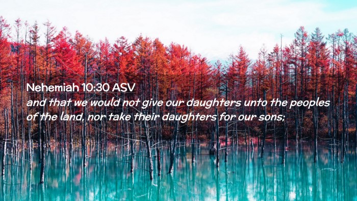 Picture 02 - Nehemiah 10:30 ASV Desktop Wallpaper - and that we would not give our daughters unto the - Desktop Bible Verse Wallpaper