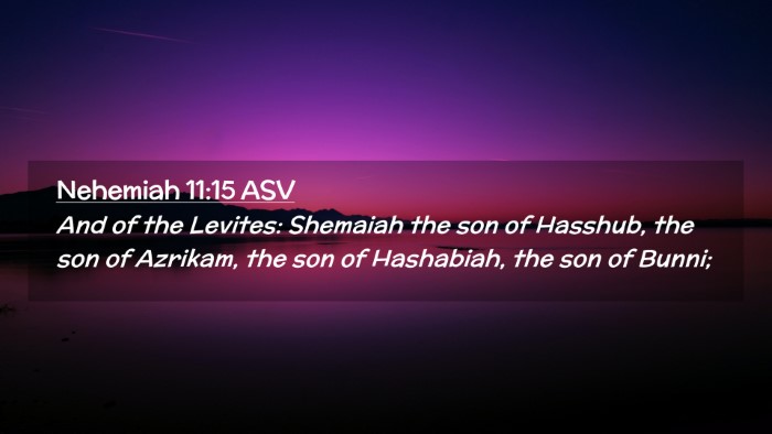 Picture 02 - Nehemiah 11:15 ASV Desktop Wallpaper - And of the Levites: Shemaiah the son of Hasshub, - Desktop Bible Verse Wallpaper