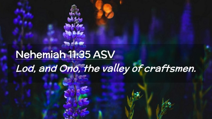 Picture 02 - Nehemiah 11:35 ASV Desktop Wallpaper - Lod, and Ono, the valley of - Desktop Bible Verse Wallpaper