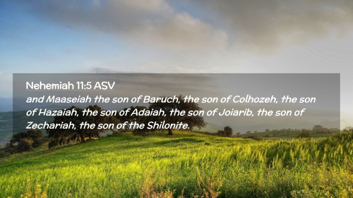 Picture 02 - Nehemiah 11:5 ASV Desktop Wallpaper - and Maaseiah the son of Baruch, the son of - Desktop Bible Verse Wallpaper