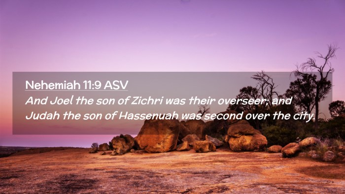 Picture 02 - Nehemiah 11:9 ASV Desktop Wallpaper - And Joel the son of Zichri was their overseer; - Desktop Bible Verse Wallpaper