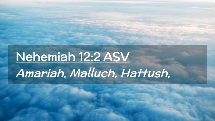 Picture 02 - Nehemiah 12:2 ASV Desktop Wallpaper - Amariah, Malluch, - Desktop Bible Verse Wallpaper