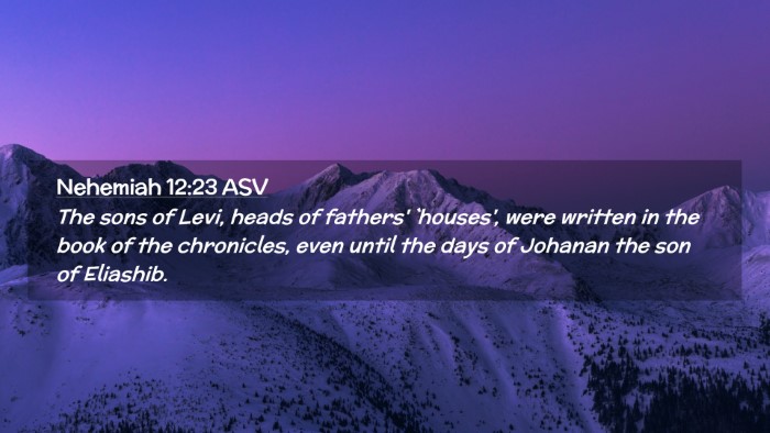 Picture 02 - Nehemiah 12:23 ASV Desktop Wallpaper - The sons of Levi, heads of fathers' `houses', - Desktop Bible Verse Wallpaper
