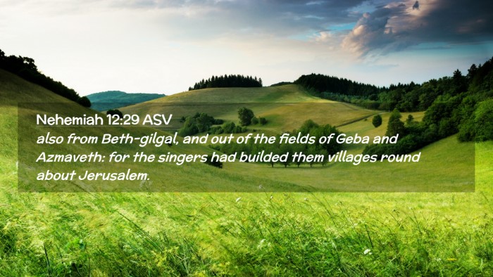 Picture 02 - Nehemiah 12:29 ASV Desktop Wallpaper - also from Beth-gilgal, and out of the fields of - Desktop Bible Verse Wallpaper
