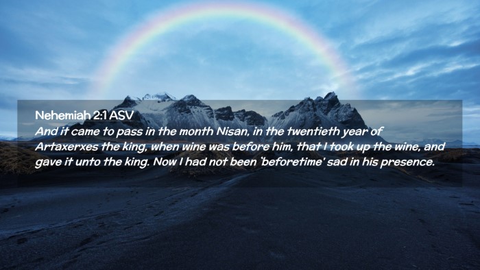Picture 02 - Nehemiah 2:1 ASV Desktop Wallpaper - And it came to pass in the month Nisan, in the - Desktop Bible Verse Wallpaper