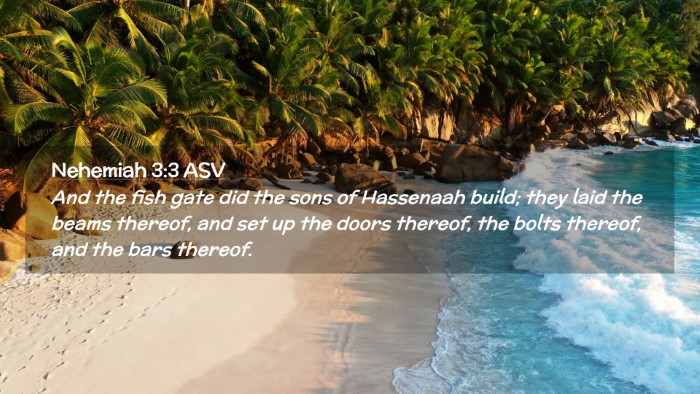 Picture 02 - Nehemiah 3:3 ASV Desktop Wallpaper - And the fish gate did the sons of Hassenaah - Desktop Bible Verse Wallpaper