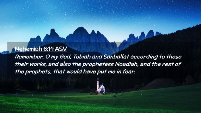 Picture 02 - Nehemiah 6:14 ASV Desktop Wallpaper - Remember, O my God, Tobiah and Sanballat - Desktop Bible Verse Wallpaper