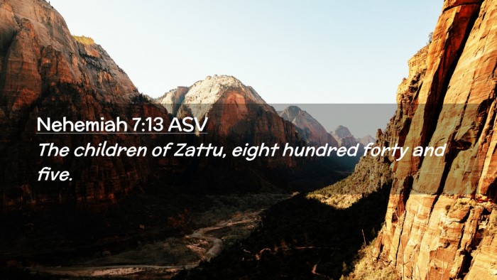 Picture 02 - Nehemiah 7:13 ASV Desktop Wallpaper - The children of Zattu, eight hundred forty and - Desktop Bible Verse Wallpaper