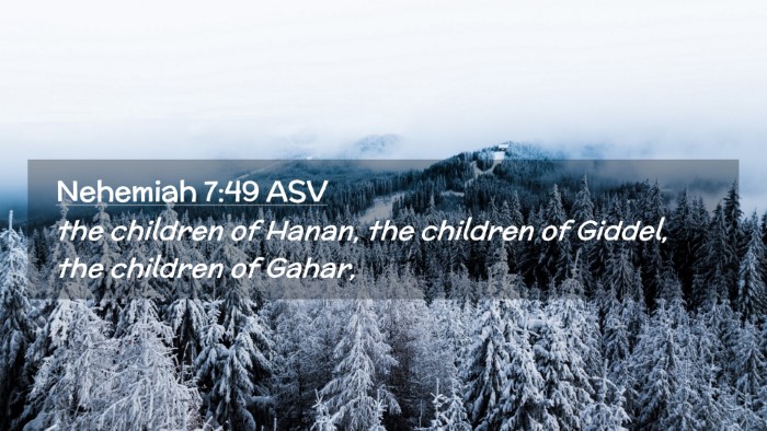 Picture 02 - Nehemiah 7:49 ASV Desktop Wallpaper - the children of Hanan, the children of Giddel, - Desktop Bible Verse Wallpaper