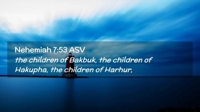 Picture 02 - Nehemiah 7:53 ASV Desktop Wallpaper - the children of Bakbuk, the children of Hakupha, - Desktop Bible Verse Wallpaper