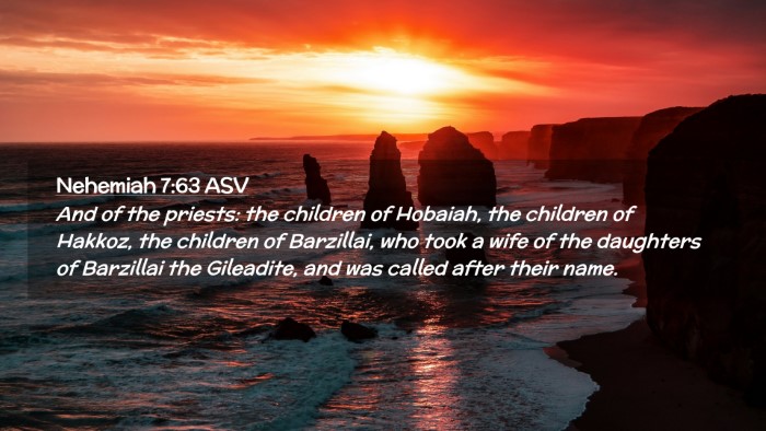Picture 02 - Nehemiah 7:63 ASV Desktop Wallpaper - And of the priests: the children of Hobaiah, the - Desktop Bible Verse Wallpaper