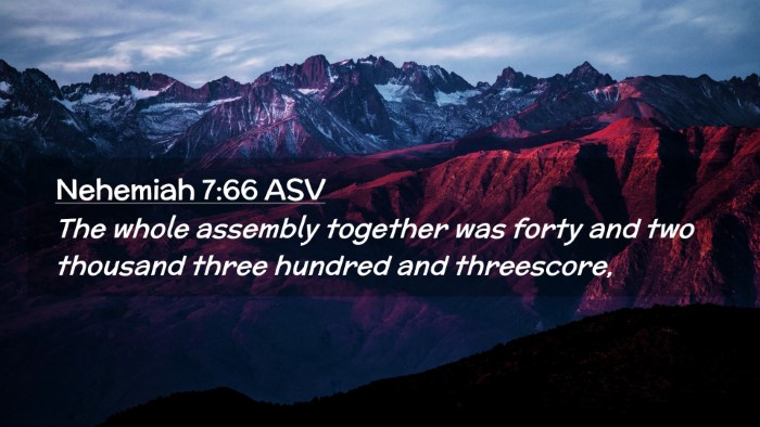 Picture 02 - Nehemiah 7:66 ASV Desktop Wallpaper - The whole assembly together was forty and two - Desktop Bible Verse Wallpaper