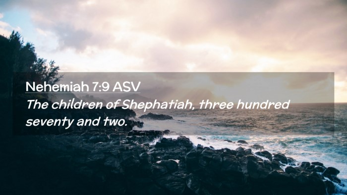 Picture 02 - Nehemiah 7:9 ASV Desktop Wallpaper - The children of Shephatiah, three hundred seventy - Desktop Bible Verse Wallpaper