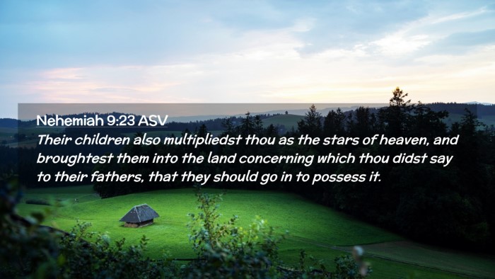 Picture 02 - Nehemiah 9:23 ASV Desktop Wallpaper - Their children also multipliedst thou as the - Desktop Bible Verse Wallpaper