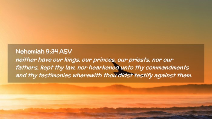 Picture 02 - Nehemiah 9:34 ASV Desktop Wallpaper - neither have our kings, our princes, our priests, - Desktop Bible Verse Wallpaper