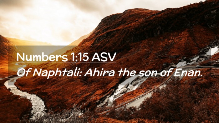 Picture 02 - Numbers 1:15 ASV Desktop Wallpaper - Of Naphtali: Ahira the son of - Desktop Bible Verse Wallpaper