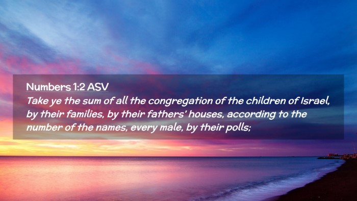 Picture 02 - Numbers 1:2 ASV Desktop Wallpaper - Take ye the sum of all the congregation of the - Desktop Bible Verse Wallpaper