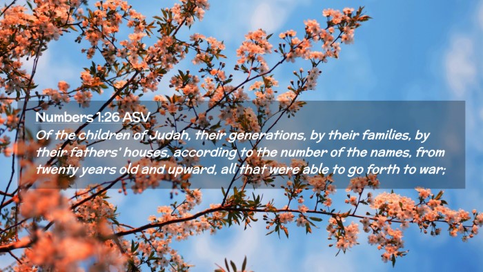 Picture 02 - Numbers 1:26 ASV Desktop Wallpaper - Of the children of Judah, their generations, by - Desktop Bible Verse Wallpaper