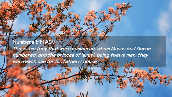 Picture 02 - Numbers 1:44 ASV Desktop Wallpaper - These are they that were numbered, whom Moses and - Desktop Bible Verse Wallpaper