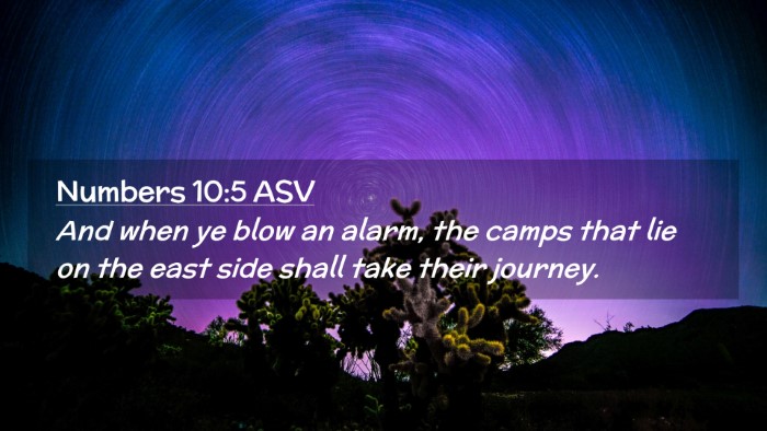 Picture 02 - Numbers 10:5 ASV Desktop Wallpaper - And when ye blow an alarm, the camps that lie on - Desktop Bible Verse Wallpaper