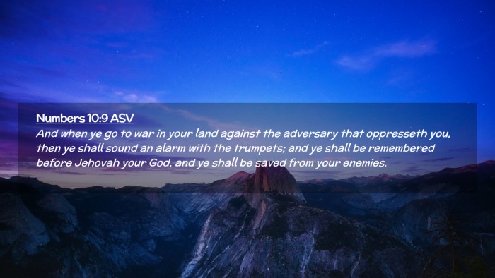 Picture 02 - Numbers 10:9 ASV Desktop Wallpaper - And when ye go to war in your land against the - Desktop Bible Verse Wallpaper