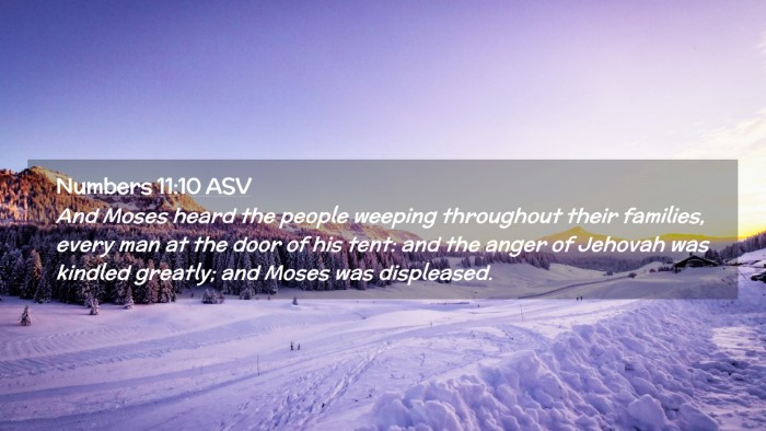 Picture 02 - Numbers 11:10 ASV Desktop Wallpaper - And Moses heard the people weeping throughout - Desktop Bible Verse Wallpaper