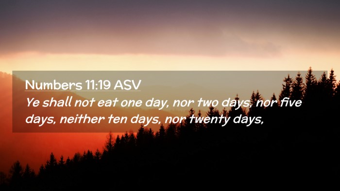 Picture 02 - Numbers 11:19 ASV Desktop Wallpaper - Ye shall not eat one day, nor two days, nor five - Desktop Bible Verse Wallpaper