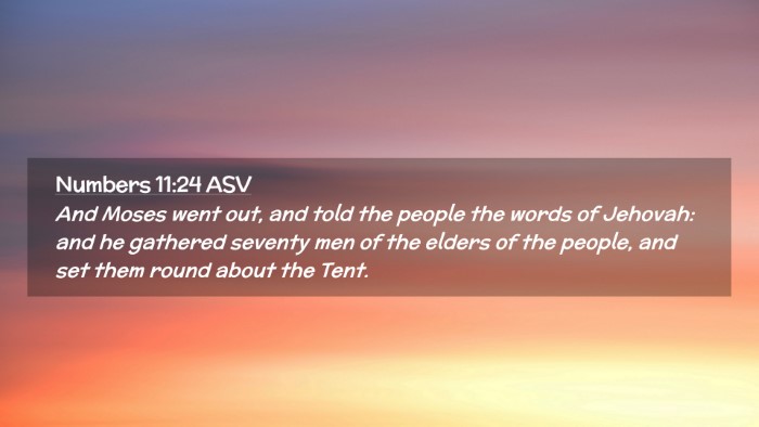 Picture 02 - Numbers 11:24 ASV Desktop Wallpaper - And Moses went out, and told the people the words - Desktop Bible Verse Wallpaper