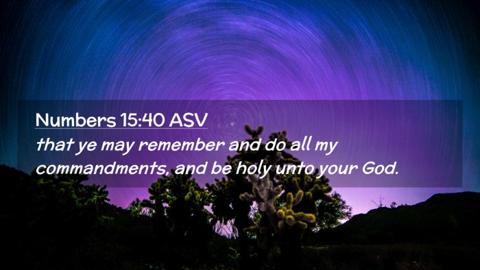 Picture 02 - Numbers 15:40 ASV Desktop Wallpaper - that ye may remember and do all my commandments, - Desktop Bible Verse Wallpaper