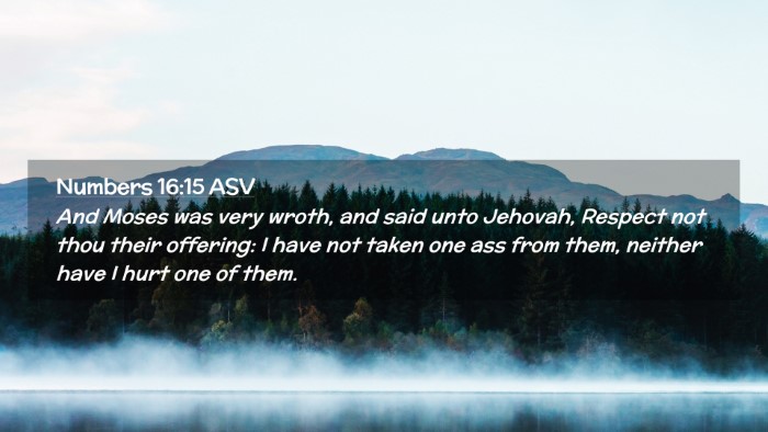 Picture 02 - Numbers 16:15 ASV Desktop Wallpaper - And Moses was very wroth, and said unto Jehovah, - Desktop Bible Verse Wallpaper