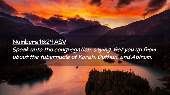 Picture 02 - Numbers 16:24 ASV Desktop Wallpaper - Speak unto the congregation, saying, Get you up - Desktop Bible Verse Wallpaper