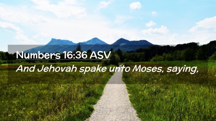 Picture 02 - Numbers 16:36 ASV Desktop Wallpaper - And Jehovah spake unto Moses, - Desktop Bible Verse Wallpaper