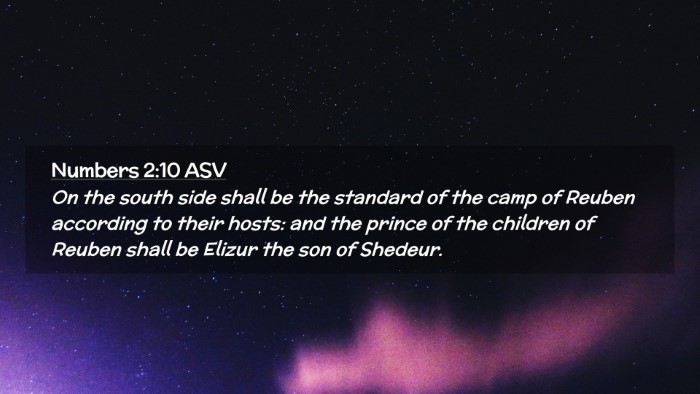 Picture 02 - Numbers 2:10 ASV Desktop Wallpaper - On the south side shall be the standard of the - Desktop Bible Verse Wallpaper