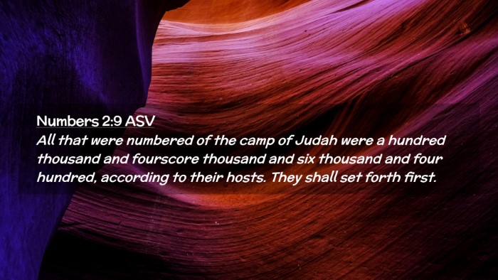Picture 02 - Numbers 2:9 ASV Desktop Wallpaper - All that were numbered of the camp of Judah were - Desktop Bible Verse Wallpaper