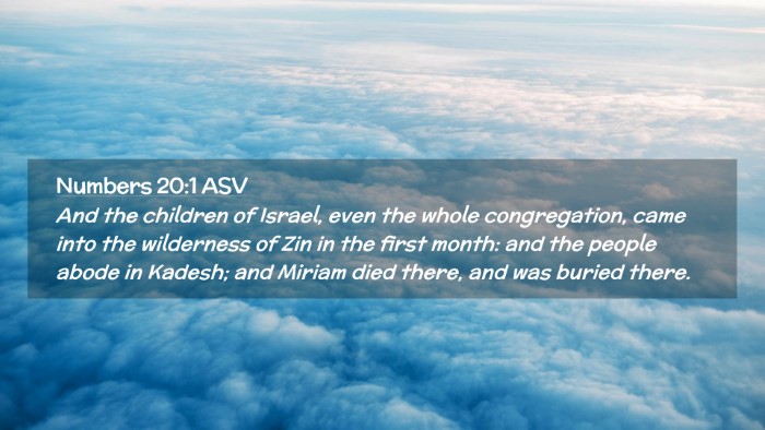 Picture 02 - Numbers 20:1 ASV Desktop Wallpaper - And the children of Israel, even the whole - Desktop Bible Verse Wallpaper