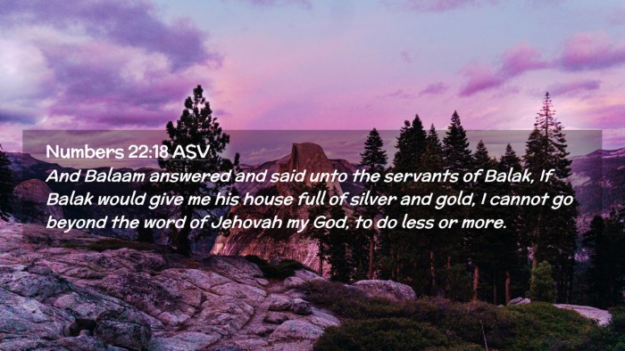 Picture 02 - Numbers 22:18 ASV Desktop Wallpaper - And Balaam answered and said unto the servants of - Desktop Bible Verse Wallpaper
