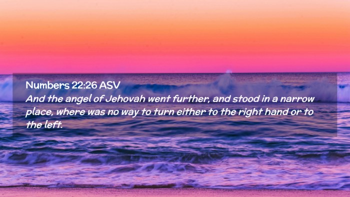 Picture 02 - Numbers 22:26 ASV Desktop Wallpaper - And the angel of Jehovah went further, and stood - Desktop Bible Verse Wallpaper