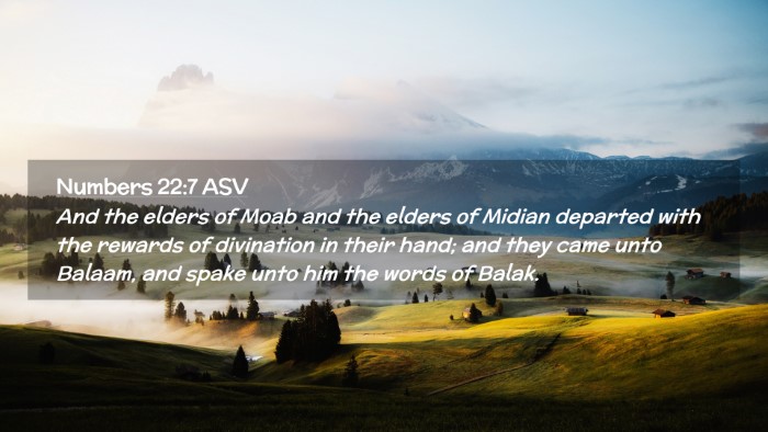 Picture 02 - Numbers 22:7 ASV Desktop Wallpaper - And the elders of Moab and the elders of Midian - Desktop Bible Verse Wallpaper