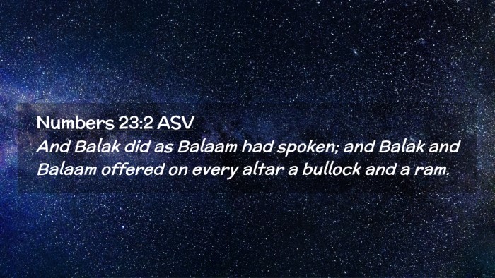 Picture 02 - Numbers 23:2 ASV Desktop Wallpaper - And Balak did as Balaam had spoken; and Balak and - Desktop Bible Verse Wallpaper