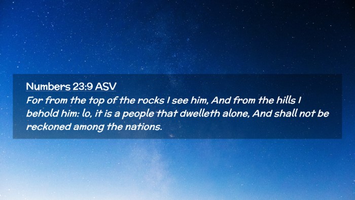 Picture 02 - Numbers 23:9 ASV Desktop Wallpaper - For from the top of the rocks I see him, And from - Desktop Bible Verse Wallpaper