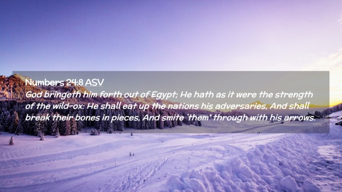 Picture 02 - Numbers 24:8 ASV Desktop Wallpaper - God bringeth him forth out of Egypt; He hath as - Desktop Bible Verse Wallpaper