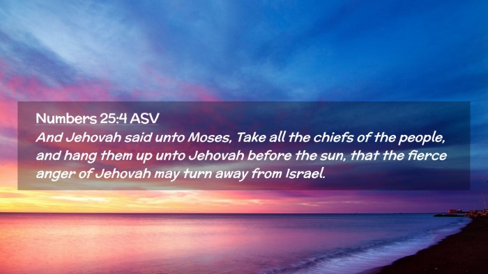 Picture 02 - Numbers 25:4 ASV Desktop Wallpaper - And Jehovah said unto Moses, Take all the chiefs - Desktop Bible Verse Wallpaper