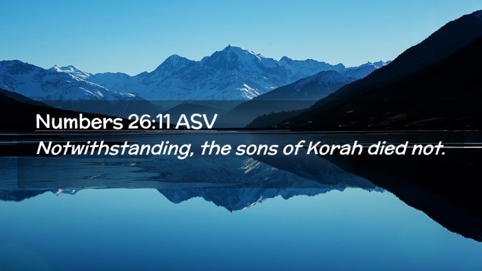 Picture 02 - Numbers 26:11 ASV Desktop Wallpaper - Notwithstanding, the sons of Korah died - Desktop Bible Verse Wallpaper