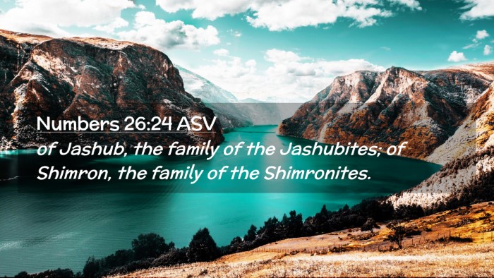 Picture 02 - Numbers 26:24 ASV Desktop Wallpaper - of Jashub, the family of the Jashubites; of - Desktop Bible Verse Wallpaper
