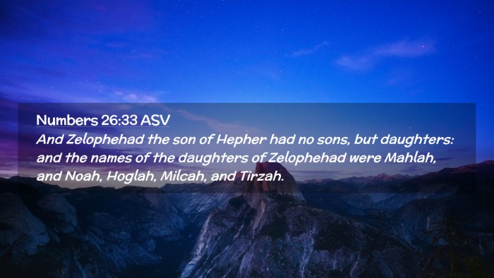 Picture 02 - Numbers 26:33 ASV Desktop Wallpaper - And Zelophehad the son of Hepher had no sons, but - Desktop Bible Verse Wallpaper