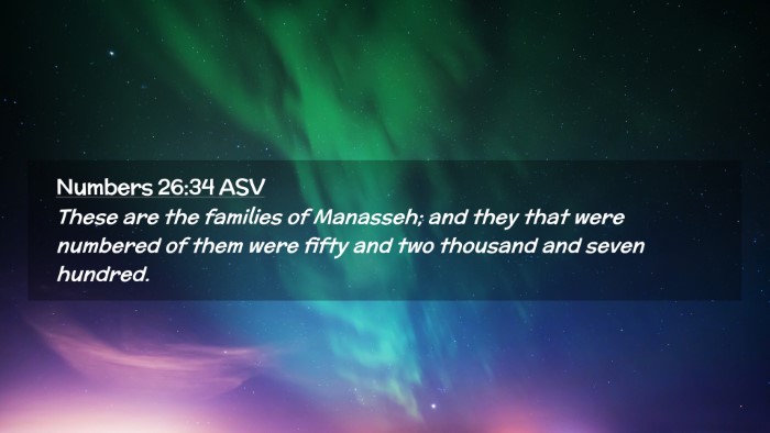 Picture 02 - Numbers 26:34 ASV Desktop Wallpaper - These are the families of Manasseh; and they that - Desktop Bible Verse Wallpaper