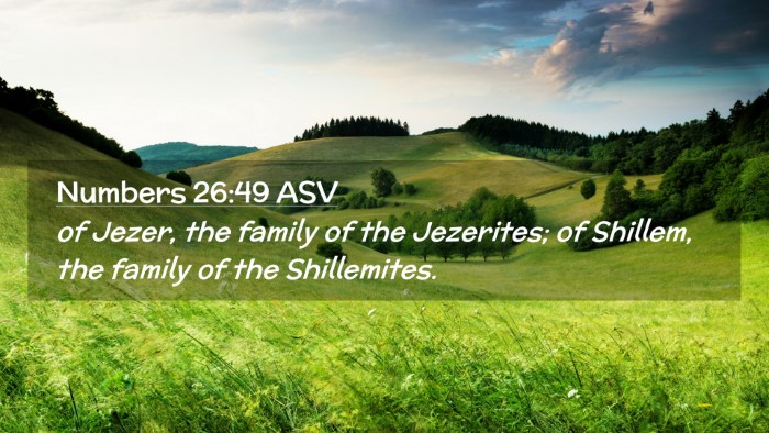 Picture 02 - Numbers 26:49 ASV Desktop Wallpaper - of Jezer, the family of the Jezerites; of - Desktop Bible Verse Wallpaper