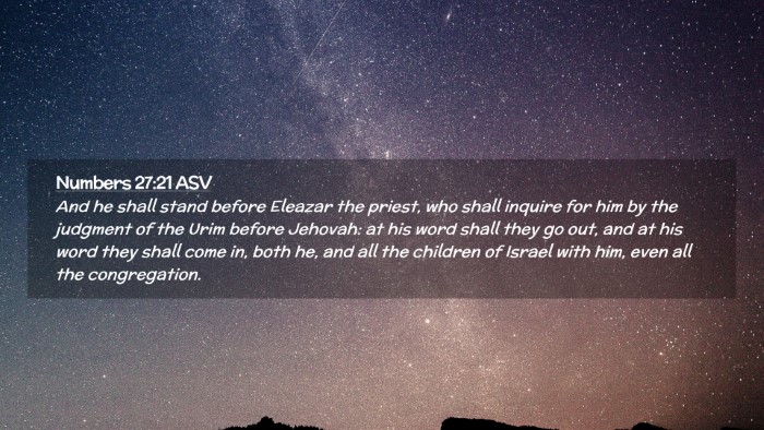 Picture 02 - Numbers 27:21 ASV Desktop Wallpaper - And he shall stand before Eleazar the priest, who - Desktop Bible Verse Wallpaper
