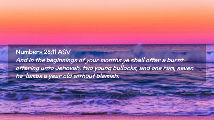 Picture 02 - Numbers 28:11 ASV Desktop Wallpaper - And in the beginnings of your months ye shall - Desktop Bible Verse Wallpaper